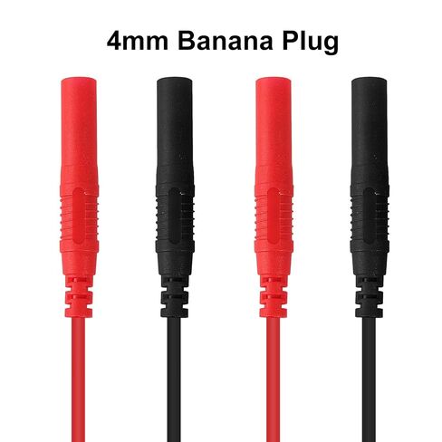 UMLIFE 8PCS Meter Test Lead Extension Male to Female Connector 4mm Banana Plug to Jack Heavy Duty Silicone Wires Multimeter Leads Probes in Kuwait