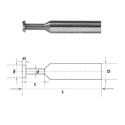 Tungsten Steel T Slot Milling Cutters - High Precision Alloy Machining Tool for Aluminum, Copper, and Wood - 1PCS(2x0.8Hx1.0dx4Dx50L) in Kuwait