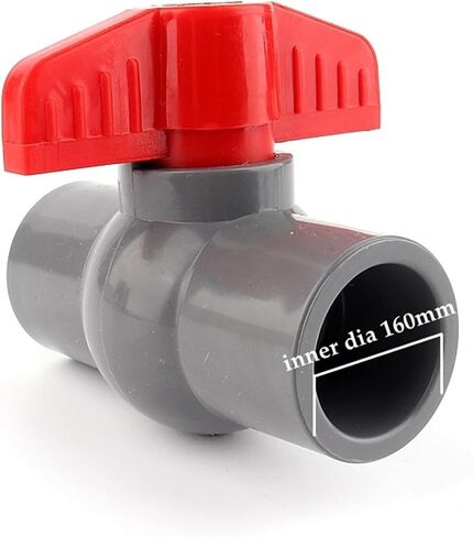 1/3 Pcs 20-160 Mm Grey PVC Flat Ball Valve Garden Irrigation Hose Connection Fittings Aquarium Switch Globe Valve Big Size(1 pcs,Inner dia 160mm) in Kuwait