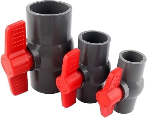 1/3 Pcs 20-160 Mm Grey PVC Flat Ball Valve Garden Irrigation Hose Connection Fittings Aquarium Switch Globe Valve Big Size(1 pcs,Inner dia 160mm) in Kuwait