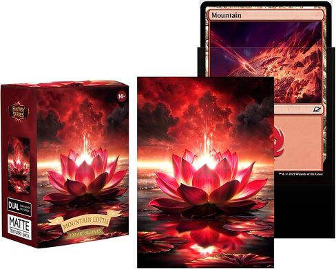 أكمام بطاقات Katomula 100 MTG مع 100 كم داخلي، وأكمام فنية خلفية مزخرفة، تناسب البطاقات ذات الحجم القياسي - Mountain Lotus in Kuwait
