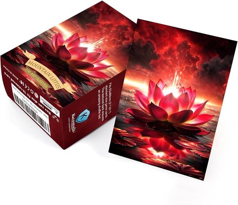 أكمام بطاقات Katomula 100 MTG مع 100 كم داخلي، وأكمام فنية خلفية مزخرفة، تناسب البطاقات ذات الحجم القياسي - Mountain Lotus in Kuwait