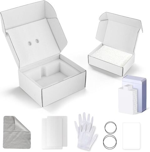 Card Grading Submission Kit for PSA, BGS, SGC, CGC, Shipping Box with EPE Foam & Bubble Wrap - Includes 25 Semi-Rigid Holders, 100 Card Sleeves, 2 Waterproof Plates in Kuwait