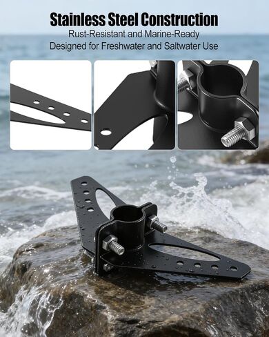 Steering Triangle Kit Compatible with Newport NK-180S Brushless Kayak Trolling Motors, Stainless Steel Steering Holder with with Handles and Kayak Pad Eye, Easy Installation (Steering Triangle Kit) in Kuwait