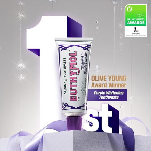 EUTHYMOL Purple Whitening Fresh Toothpaste Duo Bundle – 3.7 oz Each | Stain Removal, Violet Tone-Up for Yellow Teeth, Cavity Protection, Fresh Breath in Kuwait