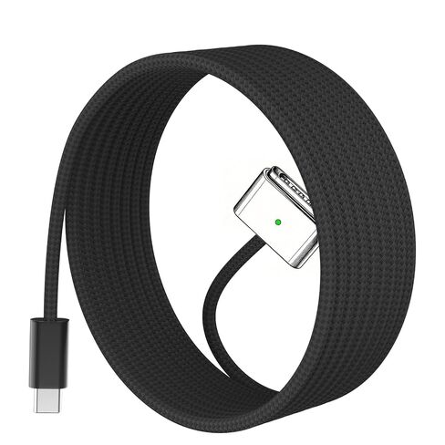 كابل USB-C إلى Mag netic 3 بطول 6.6 أقدام، شحن سريع 140 وات متوافق مع Mac Book Pro 16/14 بوصة 2021-2024، Mac Book Air 13/15 بوصة M2/M3/M4 (2022-2025)، شاحن Mag netic مع مؤشر LED - أسود in Kuwait