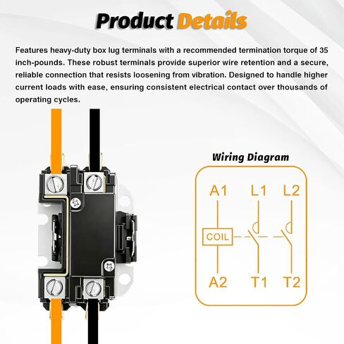 PC130A Single One 1 Pole 30 Amps 24 Volts A/C Contactor, FL 30A RES 40A 24V HVAC Contactor C147094P02 HN51KC024 42-102664-24 Replacement for Air Conditioner Heat Pump Water Heater in Kuwait