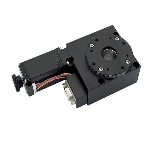 R-axis Motorised Rotary Stage with 360-degree Indexing Plate, Hollow-Shaft Automatic Worm Gear Drive LDD-SP-40360 (Load Capacity 2 Kg) in Kuwait