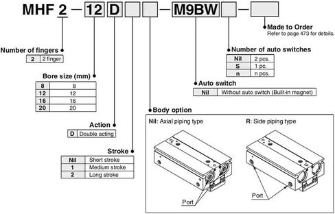 1pcs Air Pneumatic Gripper Cylinder MHF2 Series with Strong gripping Force MHF2-8D MHF2-12D MHF2-16D MHF2-20D MHF2-20D2(MHF2-16D) in Kuwait