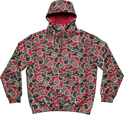 AMIGO NCAA رجالي Amigo Ohio State Buckeyes مرخص Camo Cimarron Fleece ربع بسحاب هوديي in Kuwait