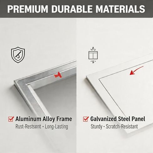 Access Panel for Drywall - Recessed Aluminum Wall Access Door for Ceiling, Plumbing & HVAC - Paintable Hidden Inspection Hatch - Durable C Door Cover in Kuwait