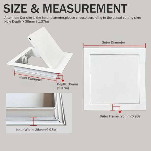 Access Panel for Drywall - Recessed Aluminum Wall Access Door for Ceiling, Plumbing & HVAC - Paintable Hidden Inspection Hatch - Durable C Door Cover in Kuwait