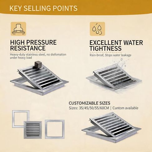 Louvered Access Panel for Drywall - 304 Stainless Steel Inspection Door for Plumbing & HVAC, Wall & Ceiling Access Hatch for Bathroom & Basement Repairs in Kuwait