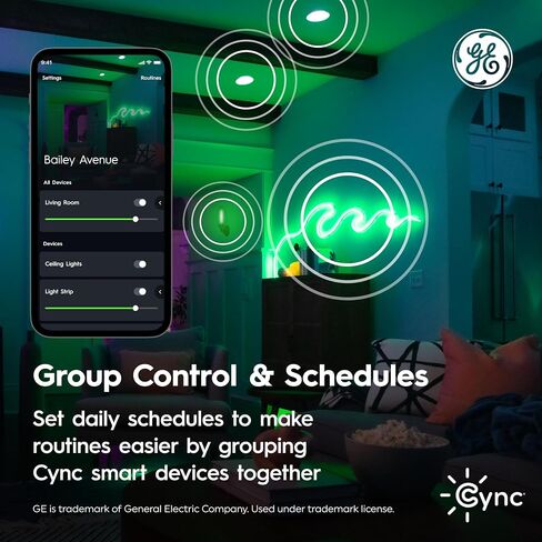 GE Cync Smart LED Light Bulbs, Color Changing Decorative Light Bulbs, Indoor WiFi Lights, Matter Compatible, Compatible with Alexa and Google Home, Medium Base (3 Pack) in Kuwait