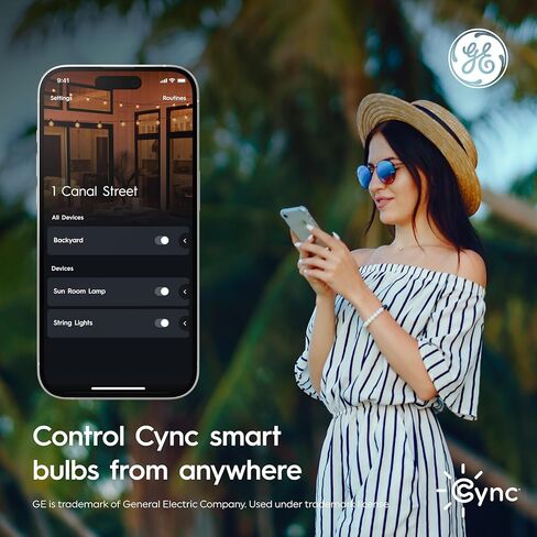 GE Cync Smart LED Light Bulbs, Color Changing Decorative Light Bulbs, Indoor WiFi Lights, Matter Compatible, Compatible with Alexa and Google Home, Medium Base (3 Pack) in Kuwait