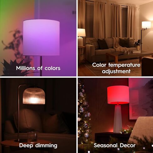 GE Cync Smart LED Light Bulbs, Color Changing Decorative Light Bulbs, Indoor WiFi Lights, Matter Compatible, Compatible with Alexa and Google Home, Medium Base (3 Pack) in Kuwait