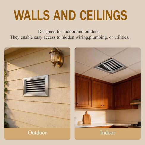 Louvered Access Panel for Drywall - 304 Stainless Steel Inspection Door for Plumbing & HVAC, Wall & Ceiling Access Hatch for Bathroom & Basement Repairs in Kuwait