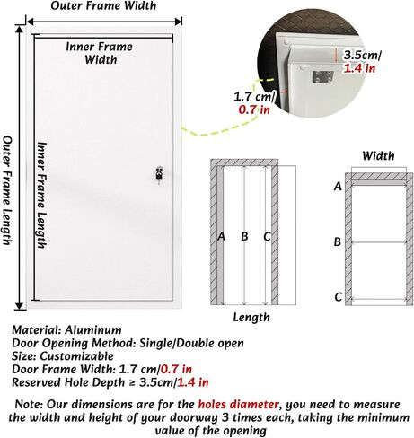 Access Panel, Recessed Metal Inspection Hatch Panel for Home Kitchen Bathroom, Customizable Paintable Access Ports in Kuwait