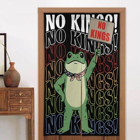 Portland Frog no King Protest Door Curtain 34x56 in | Durable Polyester Fabric, Breathable Privacy Design, Easy Install, Ideal For Living Room, Bedroom, Entryway in Kuwait