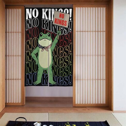 Portland Frog no King Protest Door Curtain 34x56 in | Durable Polyester Fabric, Breathable Privacy Design, Easy Install, Ideal For Living Room, Bedroom, Entryway in Kuwait
