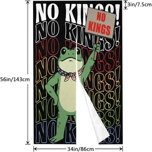 Portland Frog no King Protest Door Curtain 34x56 in | Durable Polyester Fabric, Breathable Privacy Design, Easy Install, Ideal For Living Room, Bedroom, Entryway in Kuwait