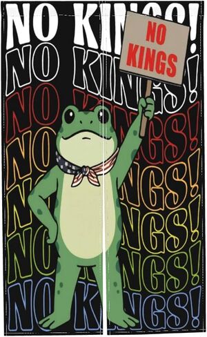 Portland Frog no King Protest Door Curtain 34x56 in | Durable Polyester Fabric, Breathable Privacy Design, Easy Install, Ideal For Living Room, Bedroom, Entryway in Kuwait