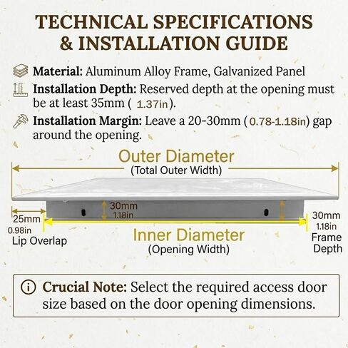 Drywall Access Panel - Ceiling & Wall Hole Cover for Plumbing, HVAC, Electrical Services | White Access Door for Bathroom, Basement & Utility Use in Kuwait