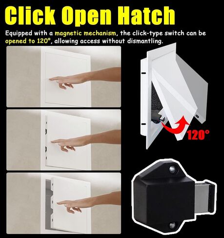 Click Open Access Panel Door for Ceiling/Wall, Attic Door Inspection Hatch Cover, Vent Access Meter Hole Box Door Plate, Cus in Kuwait