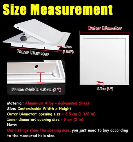 Click Open Access Panel Door for Ceiling/Wall, Attic Door Inspection Hatch Cover, Vent Access Meter Hole Box Door Plate, Cus in Kuwait
