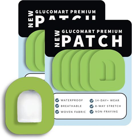 5 رقع لاصقة من Glucomart Omnipod - مقاومة للماء وغير قابلة للاهتراء منسوجة CGM ورقع Omnipod - عدد 10 (أخضر) in Kuwait