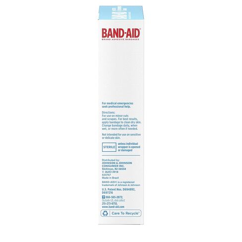 Band-Aid Brand Water Block Tough Strips Adhesive Bandages for First Aid Wound Care, Durable Waterproof Bandages to Protect Minor Cuts, Scrapes & Burns, Sterile, Extra Large, 10 ct in Kuwait