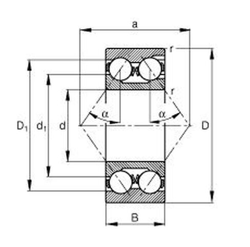 NSK 5205, Double Row Angular Contact Ball Bearings in Kuwait