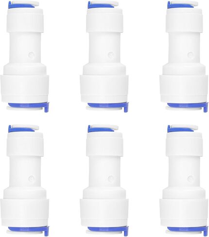 6pcs Water Purifier Adapter, 3/8 to 1/4 Water Line Adapter Straight Push-to-Connect Quick Plastic Pipe Connectors for RO Reverse Osmosis Purifier Systems Filters Faucet Fittings in Kuwait