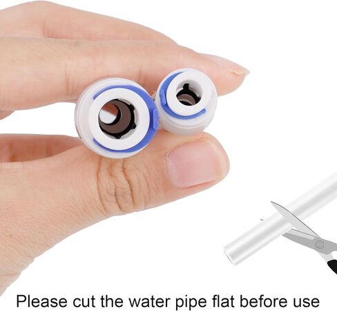 6pcs Water Purifier Adapter, 3/8 to 1/4 Water Line Adapter Straight Push-to-Connect Quick Plastic Pipe Connectors for RO Reverse Osmosis Purifier Systems Filters Faucet Fittings in Kuwait