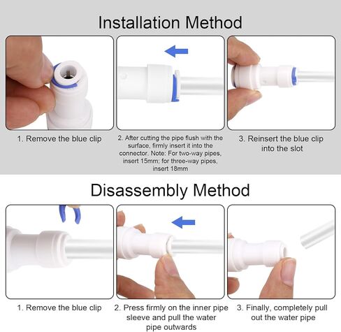 6pcs Water Purifier Adapter, 3/8 to 1/4 Water Line Adapter Straight Push-to-Connect Quick Plastic Pipe Connectors for RO Reverse Osmosis Purifier Systems Filters Faucet Fittings in Kuwait