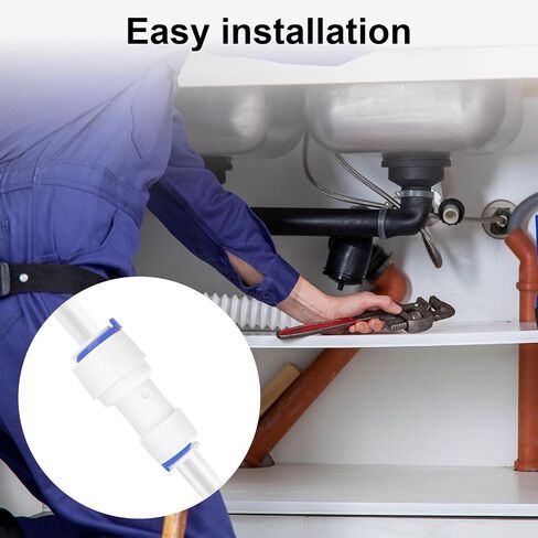6pcs Water Purifier Adapter, 3/8 to 1/4 Water Line Adapter Straight Push-to-Connect Quick Plastic Pipe Connectors for RO Reverse Osmosis Purifier Systems Filters Faucet Fittings in Kuwait