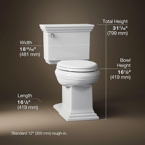 KOHLER Memoirs Stately Continuousclean St Two-Piece Elongated Toilet With Concealed Trapway, 1.28 Gpf in Kuwait