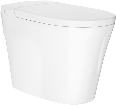 مرحاض Swiss Madison Hugo H Power Flush Tankless مرحاض 10 بوصة خشن في 1 GPF غير كهربائي ADA مع خزان متكامل باللون الأبيض اللامع in Kuwait