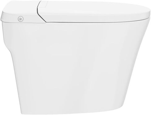 مرحاض Swiss Madison Hugo H Power Flush Tankless مرحاض 10 بوصة خشن في 1 GPF غير كهربائي ADA مع خزان متكامل باللون الأبيض اللامع in Kuwait