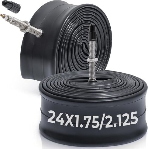 2 Pcs,Premium 24X1.75/1.90/1.95/2.0/2.10/2.125 Bike Tubes,Compatible for 24x1.75 to 2.125 Bike Tire,with FV48mm Presta Valve,Butyl Rubber,Used for Mountain,Cruiser,City and Road Bikes in Kuwait