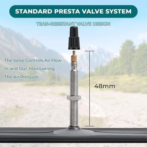 2 Pcs,Premium 24X1.75/1.90/1.95/2.0/2.10/2.125 Bike Tubes,Compatible for 24x1.75 to 2.125 Bike Tire,with FV48mm Presta Valve,Butyl Rubber,Used for Mountain,Cruiser,City and Road Bikes in Kuwait
