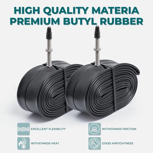2 Pcs,Premium 24X1.75/1.90/1.95/2.0/2.10/2.125 Bike Tubes,Compatible for 24x1.75 to 2.125 Bike Tire,with FV48mm Presta Valve,Butyl Rubber,Used for Mountain,Cruiser,City and Road Bikes in Kuwait