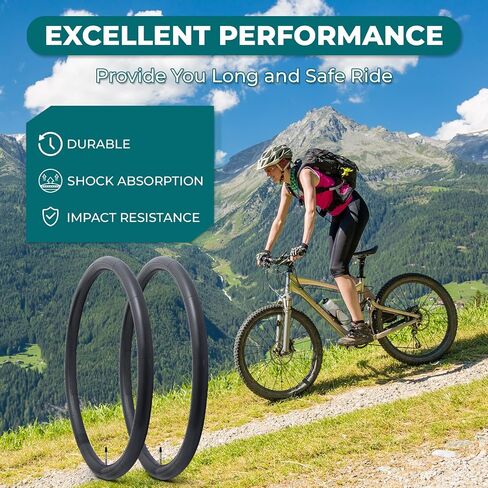 2 Pcs,Premium 24X1.75/1.90/1.95/2.0/2.10/2.125 Bike Tubes,Compatible for 24x1.75 to 2.125 Bike Tire,with FV48mm Presta Valve,Butyl Rubber,Used for Mountain,Cruiser,City and Road Bikes in Kuwait