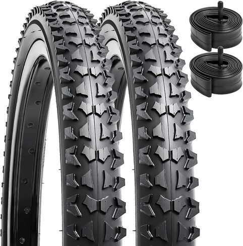 YUNSCM 2-PCS 18" Mountain Bike Tires 18x2.10/54-355 and 18" Bike Tubes AV32mm Schrader Valve Compatible with Mountain Bike 18 x 2.0 18 x 2.10 18x2.125 Bike Bicycle Tires (Y-1041) in Kuwait