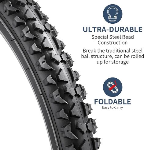 YUNSCM 2-PCS 18" Mountain Bike Tires 18x2.10/54-355 and 18" Bike Tubes AV32mm Schrader Valve Compatible with Mountain Bike 18 x 2.0 18 x 2.10 18x2.125 Bike Bicycle Tires (Y-1041) in Kuwait