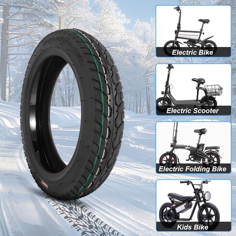 إطار بدون أنبوب للدراجة الإلكترونية مقاس 14X2.50 مع حماية ذاتية الغلق للثقب 6PR 1PAC | لدراجة كهربائية قابلة للطي 2.50-10 60/100-10، سكوتر، مقاوم للثقب، تصميم 6 مستويات، جدران جانبية سميكة، مقاومة للاهتراء in Kuwait