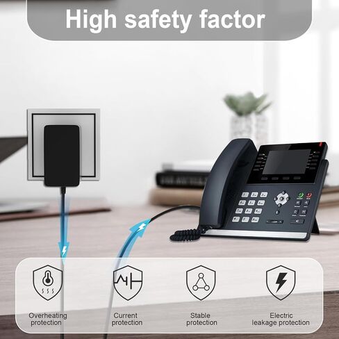 سلك محول الطاقة 5V0.6A للهواتف اللاسلكية Yealink SIP المتوافقة مع W52P، W52H، W56P، W76، وهواتف المكتب - T40G، T23G، T21، T21P، T30، T31، T33، T21P-E2، T19، T19P شاحن إمداد الطاقة in Kuwait
