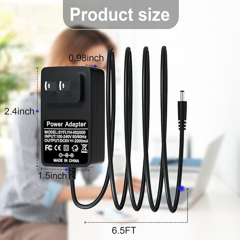 سلك محول الطاقة 5V0.6A للهواتف اللاسلكية Yealink SIP المتوافقة مع W52P، W52H، W56P، W76، وهواتف المكتب - T40G، T23G، T21، T21P، T30، T31، T33، T21P-E2، T19، T19P شاحن إمداد الطاقة in Kuwait