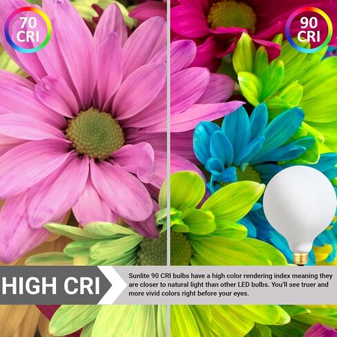 لمبة إضاءة LED من Leools G30/G95 بيضاء لامعة خالية من النقر 6 وات بيضاء ناعمة 3000 كيلو CRI95 600LM، لمبة إضاءة LED اديسون غلوب عتيقة مكافئة 60 وات، قاعدة E26 القياسية، 4 عبوات in Kuwait