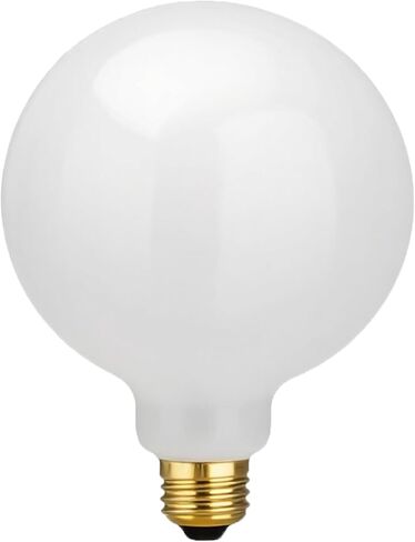 G40/G125 LED مصباح كروي كبير E26 60W لمبات كبيرة 2700K أبيض دافئ | مصابيح إضاءة زخرفية ذات خيوط زجاجية بيضاء كبيرة الحجم ومغطاة بالداخل، ومصابيح مستديرة لتركيبات إضاءة الثريا in Kuwait
